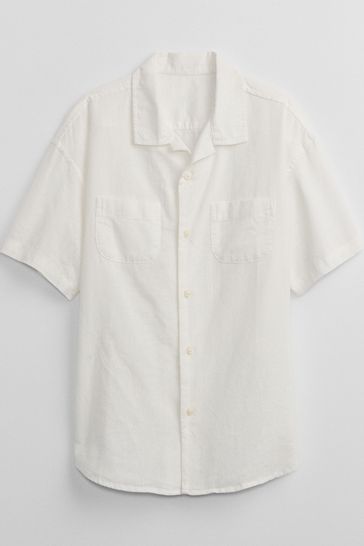 Gap white linen deals shirt