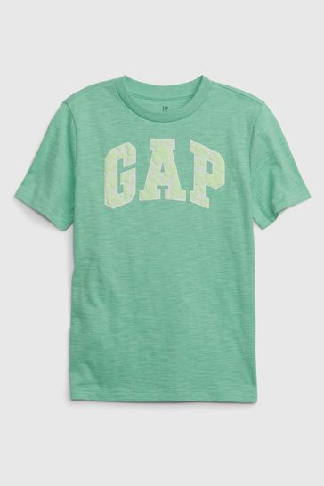 Buy Gap Floral Logo Crew Neck T-Shirt from the Gap online shop