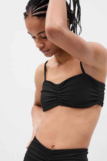 Gap Black Fit Power Low Impact Ruched Sports Bra