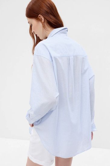Gap blue striped shirt top