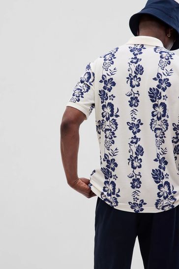 Buy Gap Floral Printed Pique Regualr Fit Polo Shirt from the Gap online shop