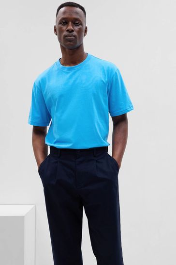 Gap Blue Organic Cotton Short Sleeve Crewneck T Shirt