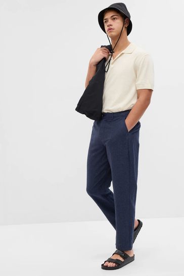 Buy Green LinenRich Tapered Pull On Trousers  W40 L34  Trousers  Tu
