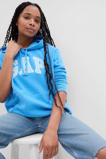 Arch logo fleece hoodie new arrivals