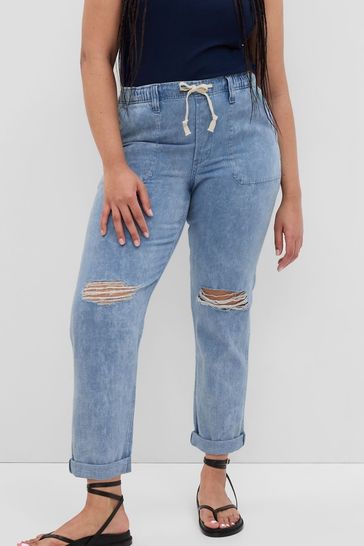 Buy Gap High Waisted Rip Knee Utility Mom Jeans from the Gap