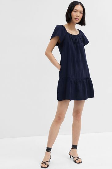 Buy Gap Gauze Squareneck Mini Dress from the Gap online shop