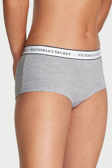 Victoria's Secret Charcoal Heather Grey Short Logo Knickers