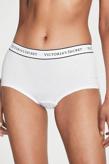 Victoria's Secret White Short Logo Knickers