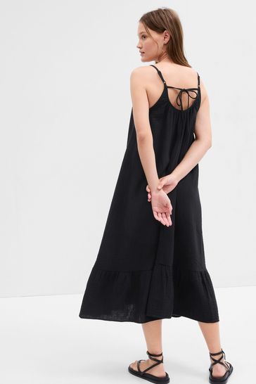 Gap black midi sales dress