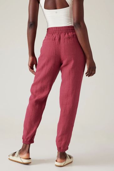 Athleta Red Retreat Linen Jogger