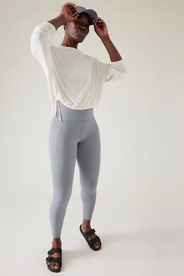 Athleta Grey Salutation Stash 7 8 Leggings