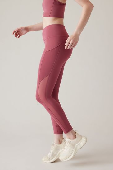 Athleta Pink Ultimate Stash Mesh 7 8 Leggings