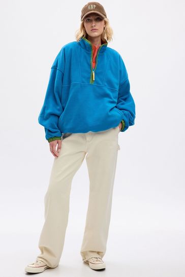 Orange half zip online pullover