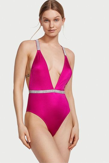 Victoria's Secret Berry Blush Pink Shine Strap Swimsuit
