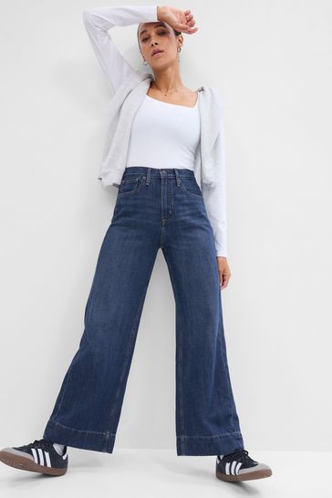 Buy Gap High Waisted Wide-Leg Jeans with Washwell from the Gap online shop