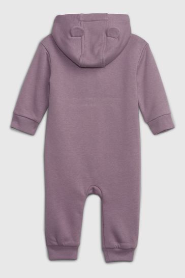 Gap Purple Logo Zip Hooded All in One Baby