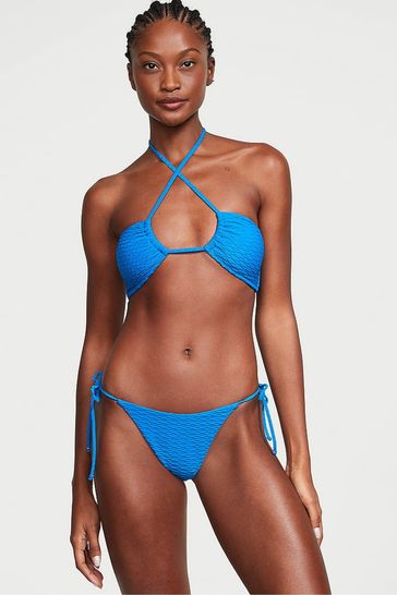 Victoria's Secret Shocking Blue Fishnet Cross Over Swim Bikini Top