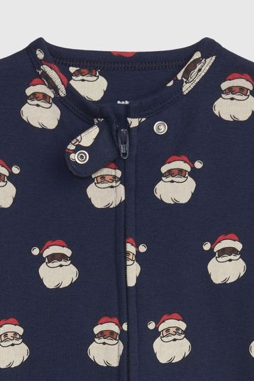 Gap Navy Christmas Santa Sleepsuit