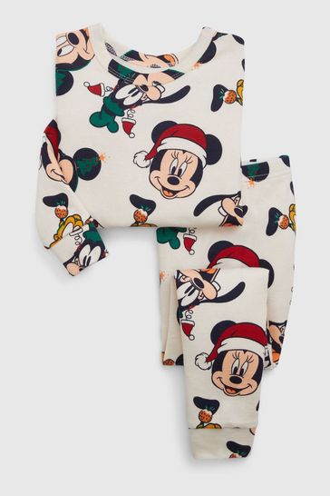 White Organic Cotton Disney Minnie Mouse Pyjama Set (12mths-5yrs)