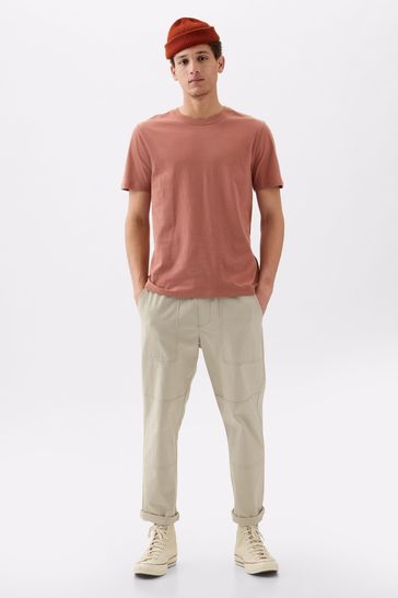 Salmon Pink Everyday Soft Short Sleeve Crew Neck T-Shirt