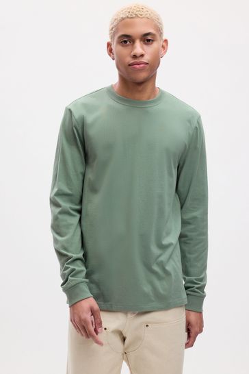 Light green long sleeve top shirt