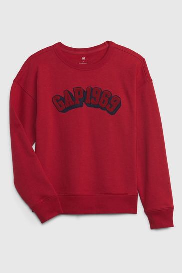 Red 1969 Logo Crew Neck Graphic Sweatshirt 4 13yrs