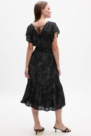 Gap floral print midi wrap dress clearance