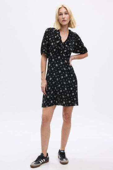 Gap ruffle wrap dress sales