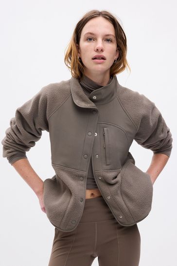 Slim fit fleece jacket sales