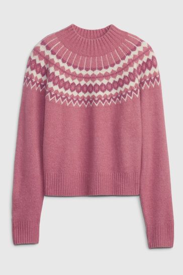 Fair isle hot sale mock neck sweater
