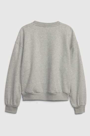 Gap Grey Sequin Crew Neck Long Sleeve Sweatshirt