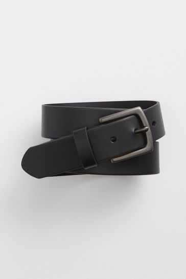 Black Classic Faux Leather Belt