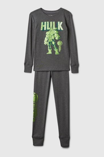 Grey Marvel Organic Cotton Pyjama Set (4-13yrs)