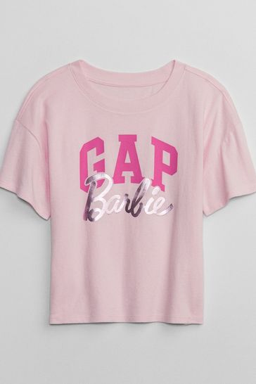 Pink Barbie Logo Short Sleeve Crew Neck T-Shirt (4-13yrs)