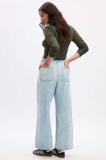 Womens wide leg best sale pull on jeans