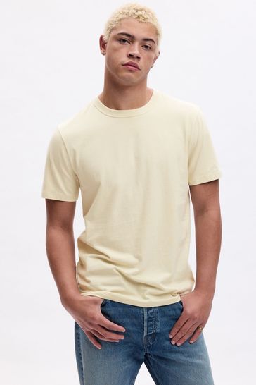 Pale Yellow Everyday Soft Short Sleeve Crew Neck T-Shirt