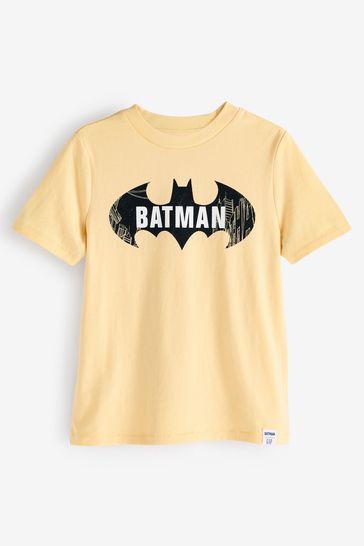 Yellow Cotton DC Batman Graphic Short Sleeve T-Shirt