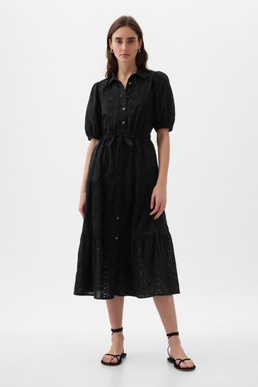 Gap midi eyelet dress sales
