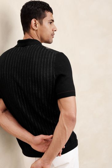 banana republic black polo