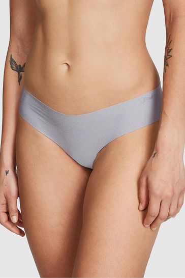 Victoria's Secret PINK Grey Oasis Thong No Show Knickers