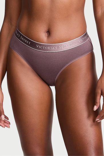 Victoria's Secret Cocoa Blush Purple Hipster Logo Knickers