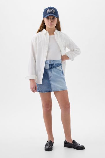 Blue Patchwork Mini Skirt (6-14yrs)