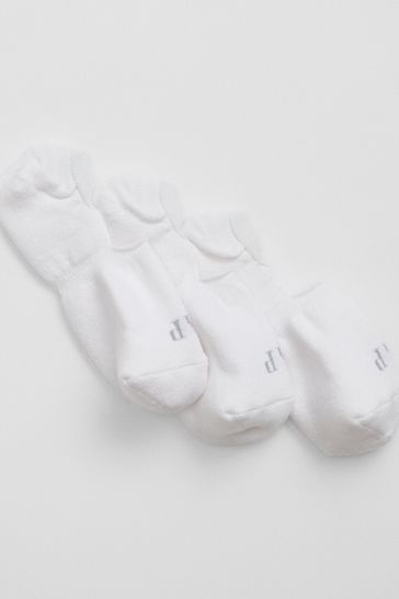 White Logo No Show Socks (3 Pack)