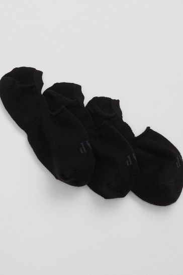 Black Logo No Show Socks (3 Pack)