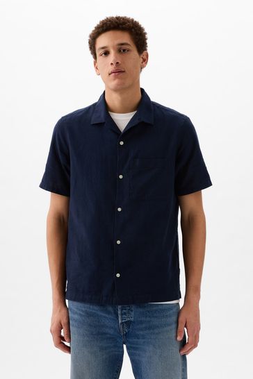 Navy Blue Short Sleeve Shirt