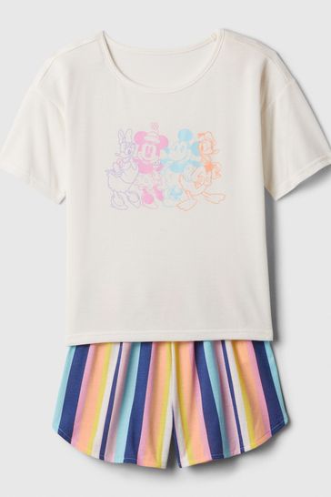 White Disney T-Shirt and Shorts Pyjama Set (4-13yrs)