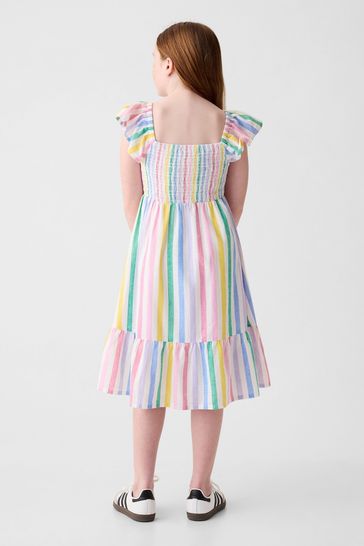 Buy Gap Stripe Flutter Sleeve Smock Midi Dress 4 13yrs from the