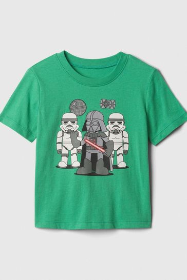 Green Star Wars Graphic Short Sleeve T-Shirt