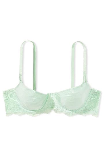 Victoria's Secret Misty Jade Foil Green Balcony Bra