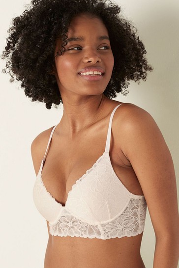 Buy Victoria's Secret PINK Lace Wireless Push-Up Bralette from the